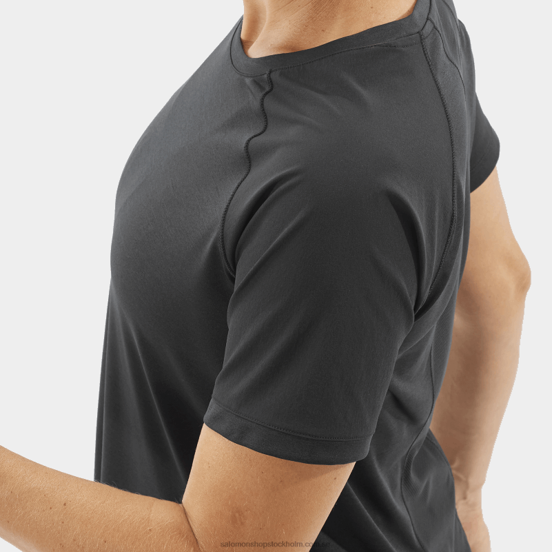 Salomon djup svart kortärmad t-shirt för kvinnor - kontur T82RP930