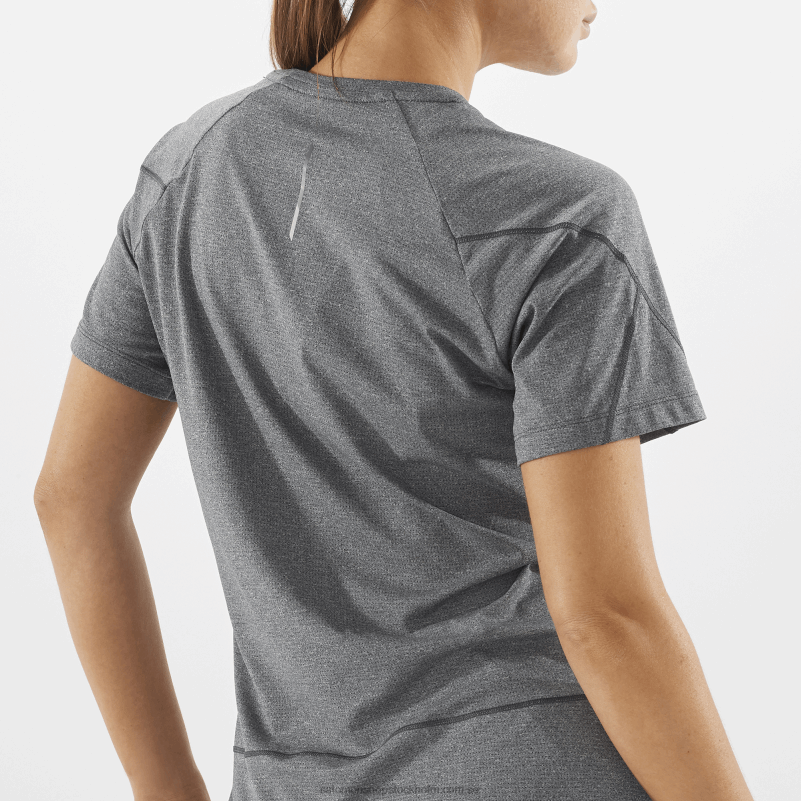 Salomon djupt svart/ljung kortärmad dam t-shirt - cross run T82RP879
