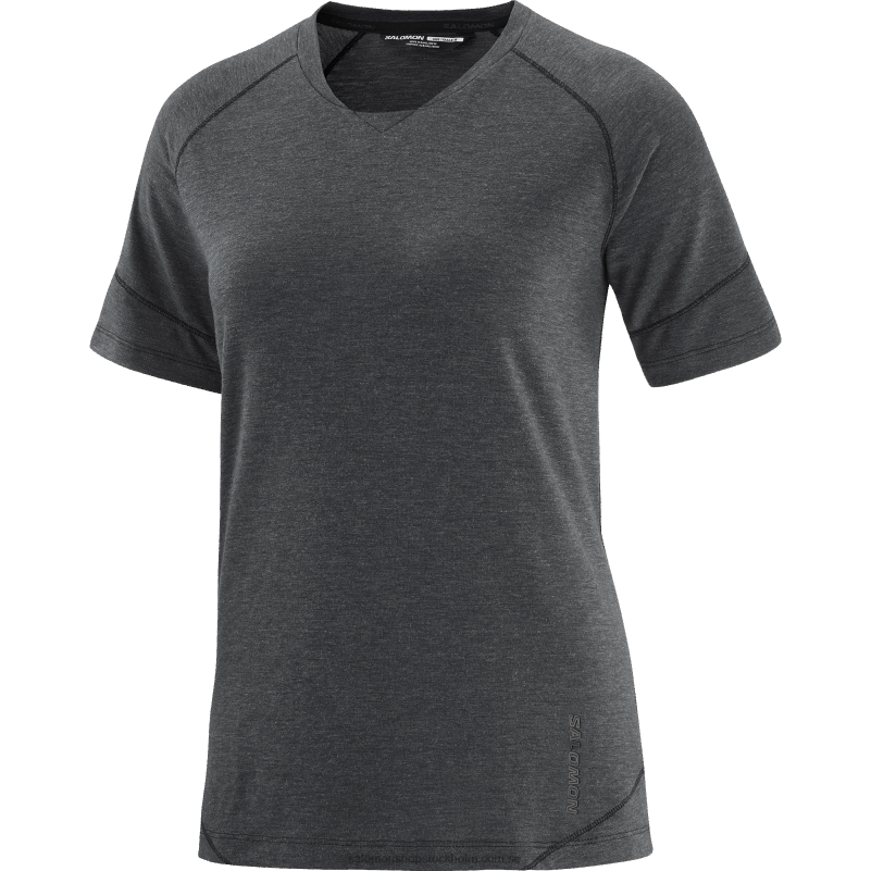 Salomon djupt svart/ljung kortärmad t-shirt för kvinnor - runlife T82RP913