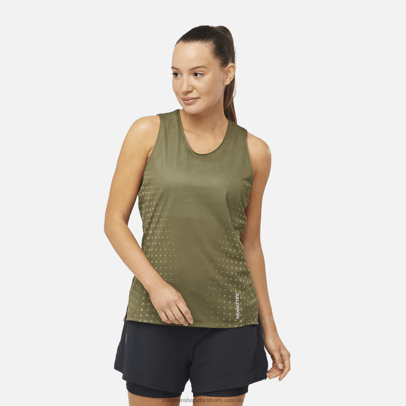 Salomon druvblad/dunkelgrön damtank - sense aero T82RP904
