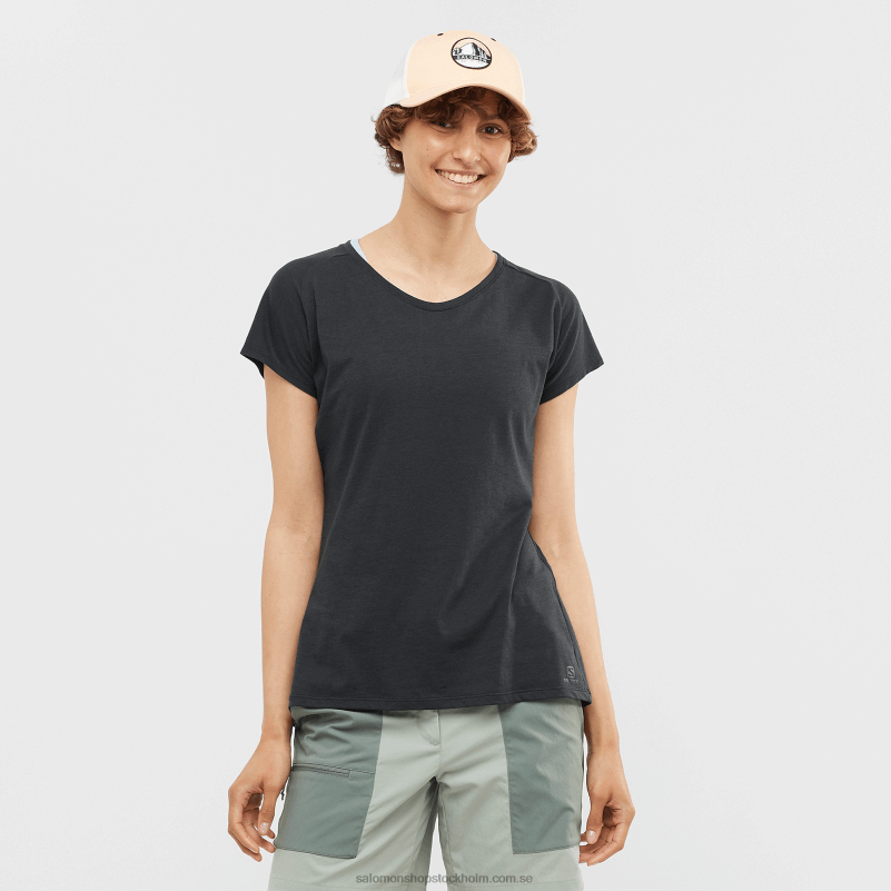 Salomon ebenholts kortärmad t-shirt för kvinnor - väsentlig form T82RP893