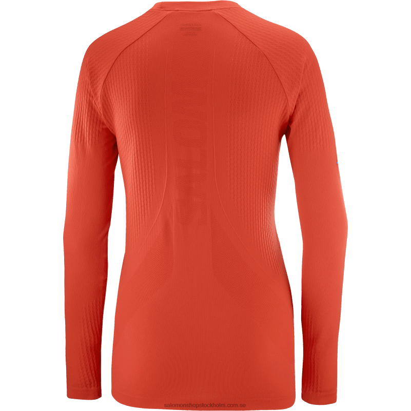 Salomon eldröd Långärmad t-shirt dam - sense aero seamless T82RP909