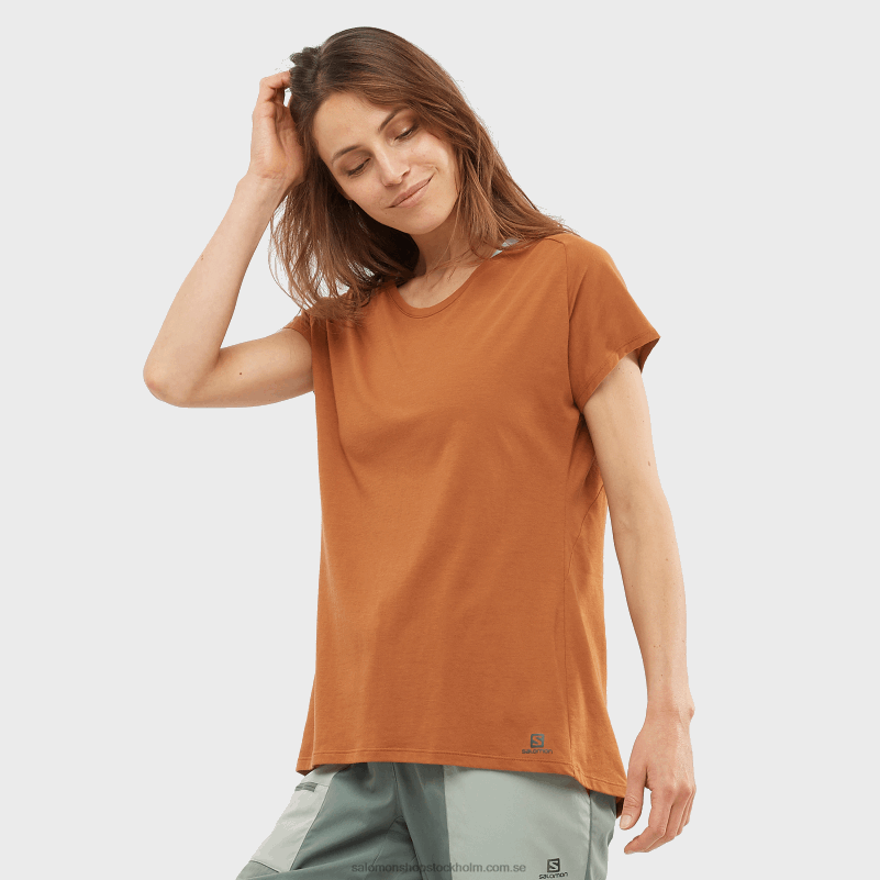 Salomon honung ingefära kortärmad t-shirt för kvinnor - väsentlig form T82RP895