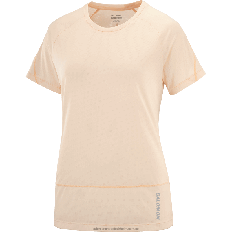 Salomon krämbrun/ljung kortärmad dam t-shirt - cross run T82RP878