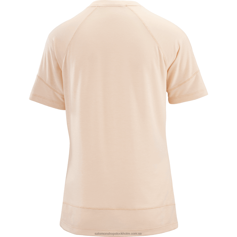 Salomon krämbrun/ljung kortärmad t-shirt för kvinnor - runlife T82RP912