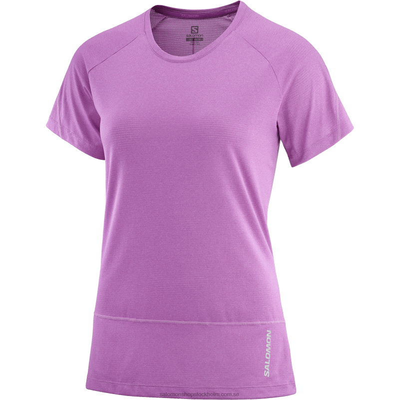Salomon mousserande druva/ljung kortärmad dam t-shirt - cross run T82RP890