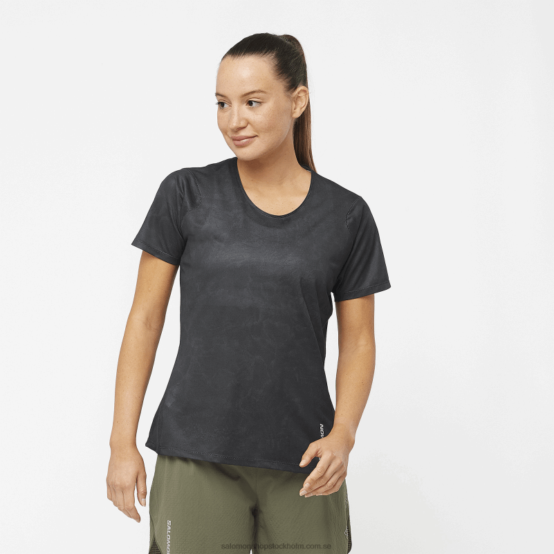 Salomon periskop/djupt svart kortärmad t-shirt dam - sense aero T82RP928