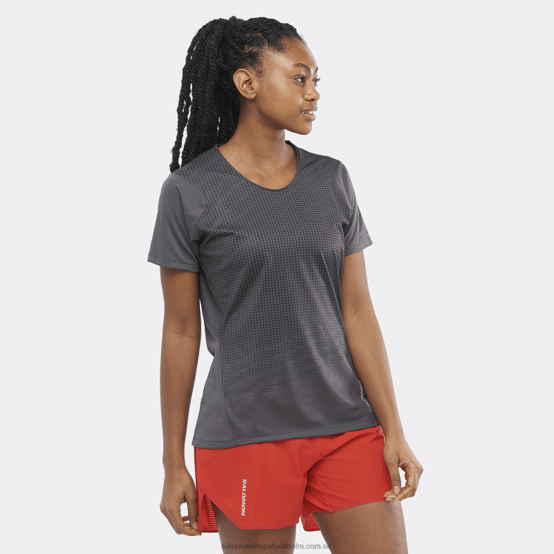 Salomon periskop/djupt svart kortärmad t-shirt dam - sense aero T82RP929