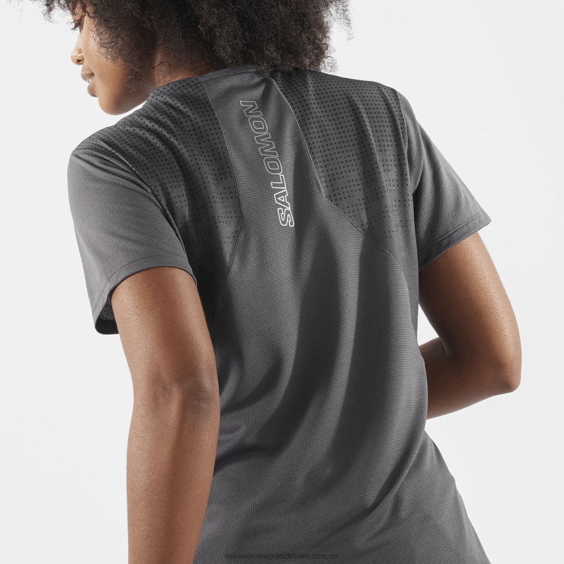 Salomon periskop/djupt svart kortärmad t-shirt dam - sense aero T82RP929