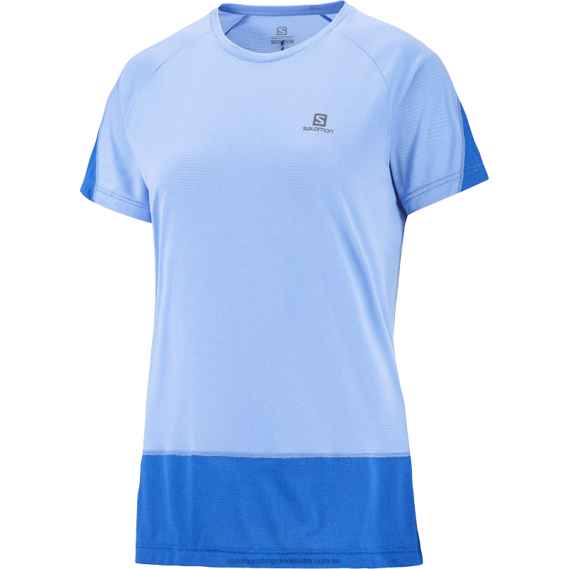 Salomon provence/ljung/nautisk blå kortärmad dam t-shirt - cross run T82RP884