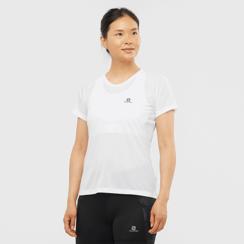 Salomon vit kortärmad t-shirt för kvinnor - cross rebel T82RP931