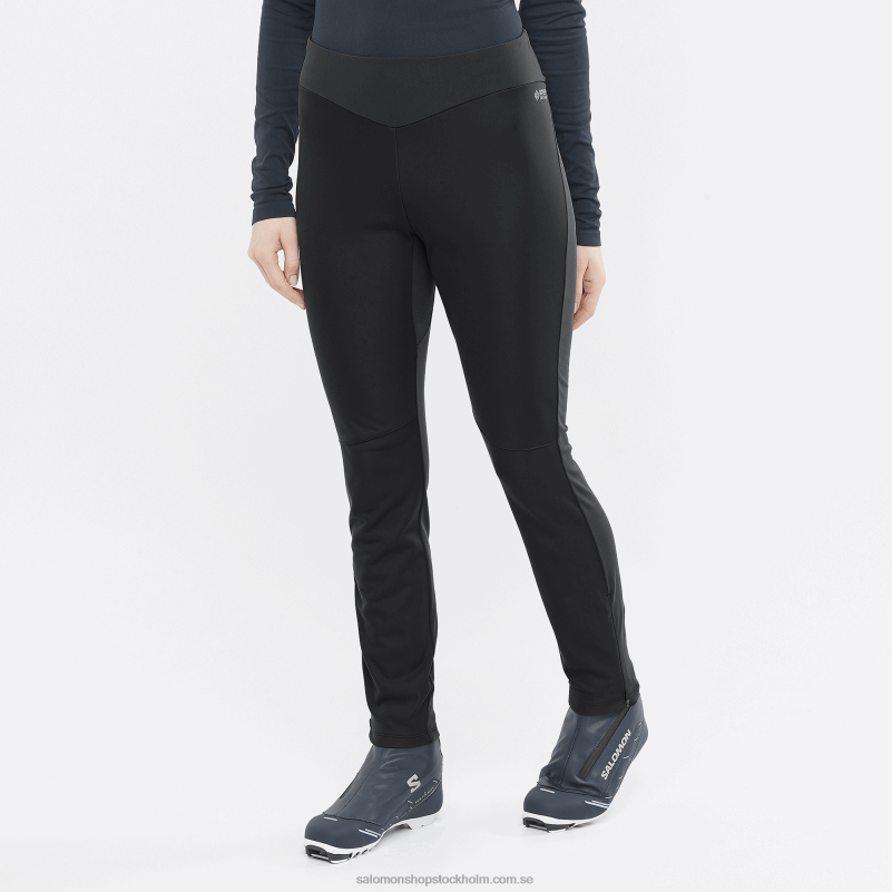 Salomon djup svart damstrumpbyxor - gore tex infinium windstopper T82RP1164