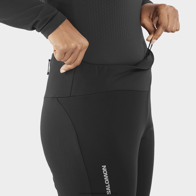 Salomon djup svart damstrumpbyxor - gore tex infinium windstopper T82RP1164