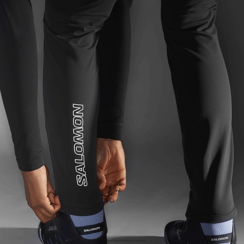 Salomon djup svart damstrumpbyxor - gore tex infinium windstopper T82RP1164