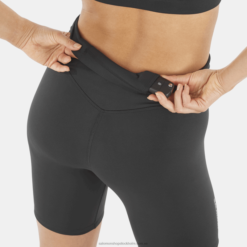 Salomon djup svart korta tights för kvinnor - cross multi 7 T82RP1155