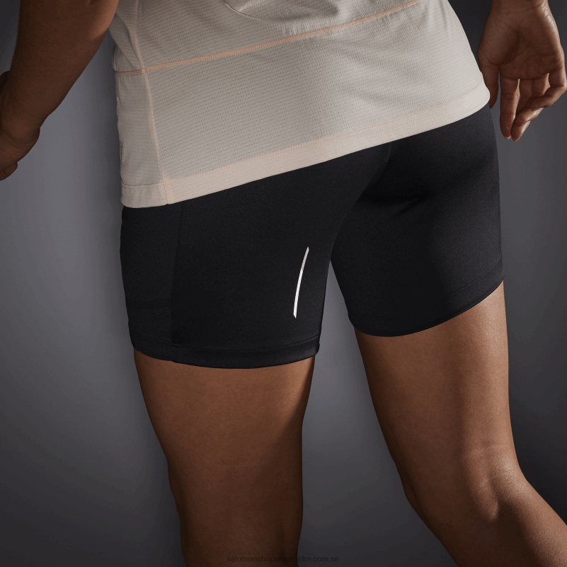 Salomon djup svart korta tights för kvinnor - crossrun 5 T82RP1154