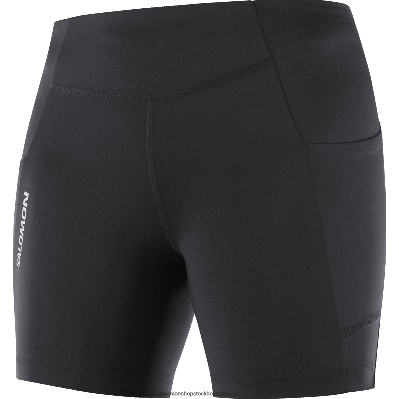 Salomon djup svart korta tights för kvinnor - crossrun 5 T82RP1154
