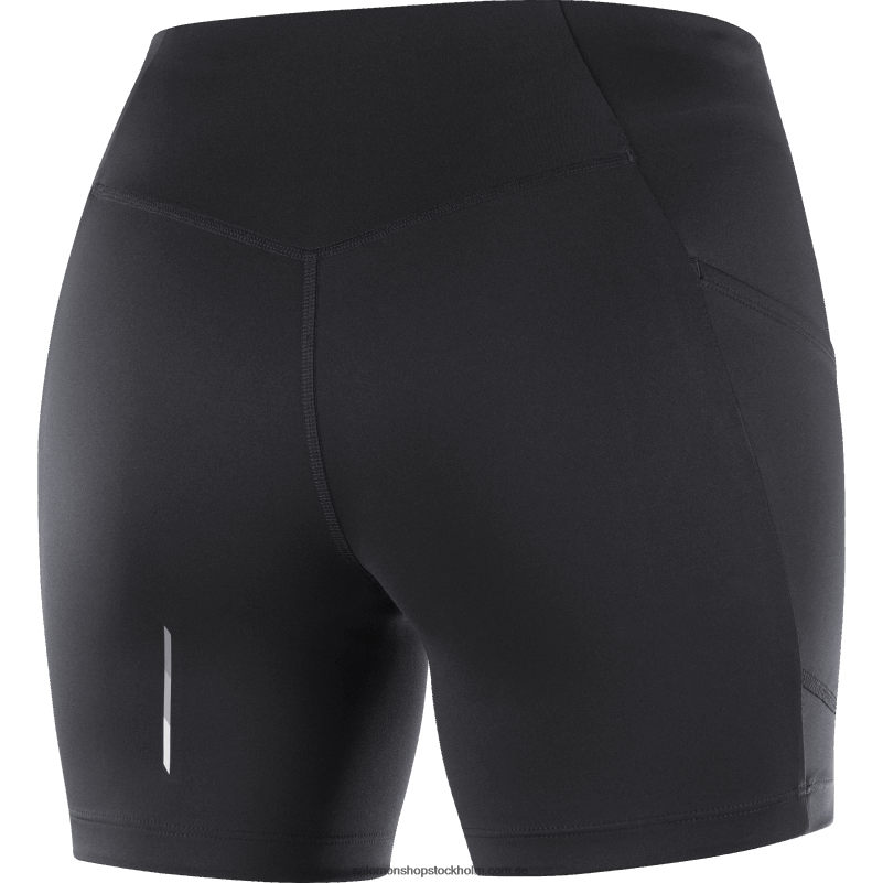 Salomon djup svart korta tights för kvinnor - crossrun 5 T82RP1154