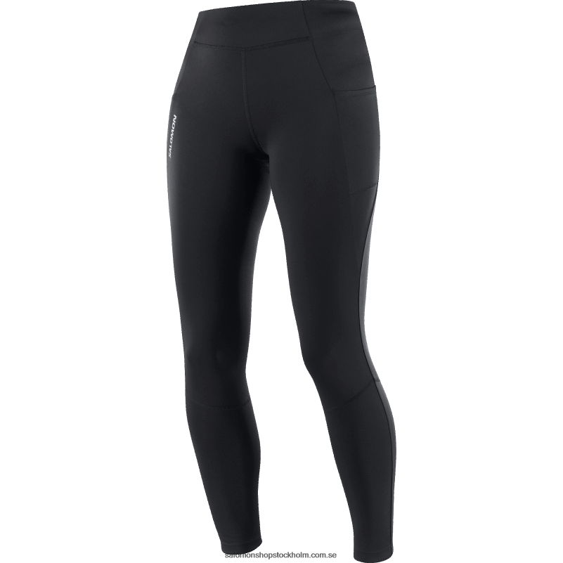 Salomon djup svart strumpbyxor för kvinnor - crossrun 28 T82RP1163