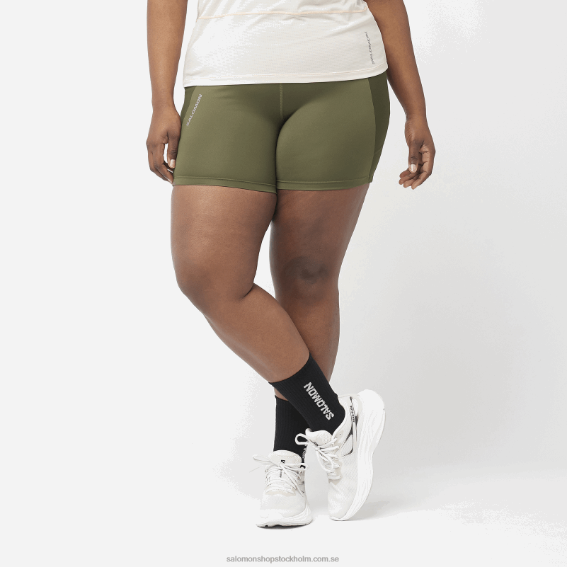 Salomon druvblad/skogsnatt korta tights för kvinnor - crossrun 5 T82RP1153