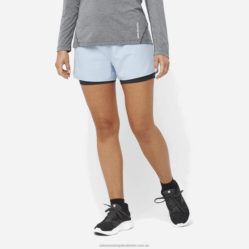 Salomon chambray blå damshorts - kors 2in1 T82RP953