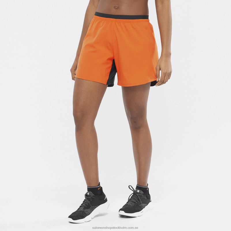 Salomon chockerande orange/djup svart/kapsel damshorts - kors 5 T82RP1183
