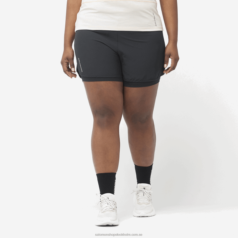 Salomon djup svart damshorts - kors 2in1 T82RP955