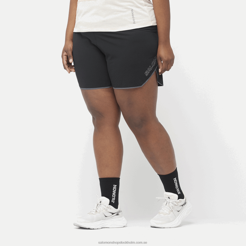 Salomon djup svart shorts för kvinnor - sense aero 5 T82RP962