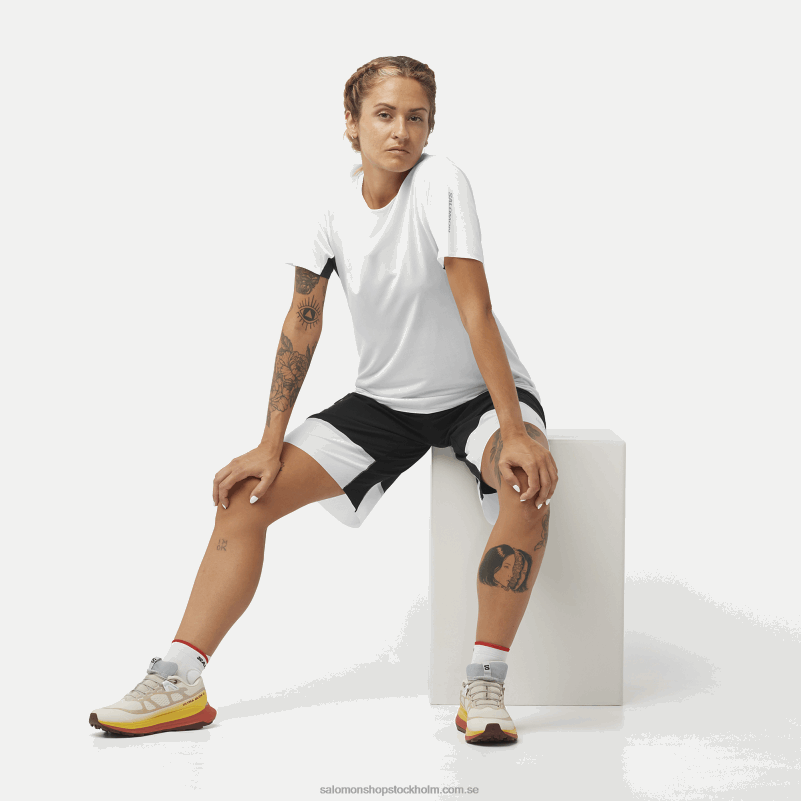 Salomon djup svart/vit kvinnors shorts - shortney T82RP1188