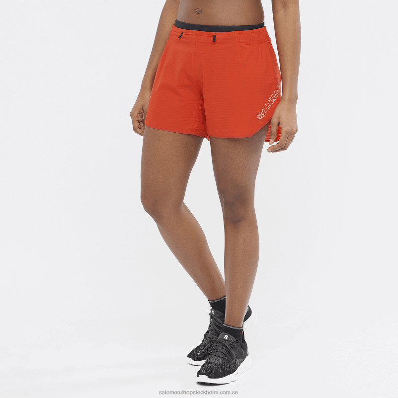 Salomon eldröd shorts för kvinnor - sense aero 5 T82RP963