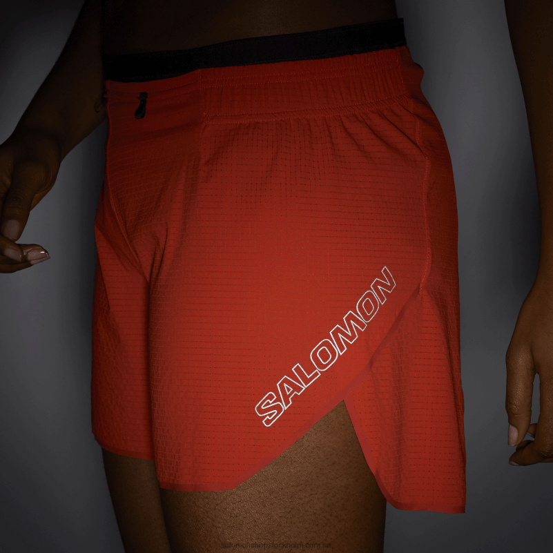 Salomon eldröd shorts för kvinnor - sense aero 5 T82RP963