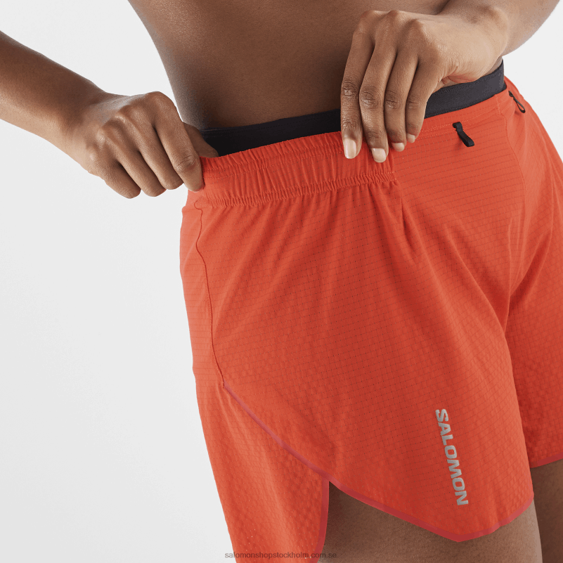 Salomon eldröd shorts för kvinnor - sense aero 5 T82RP963