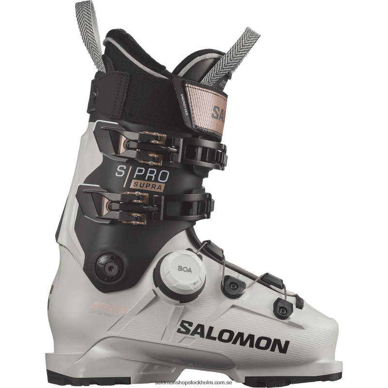 Salomon grå aurora/svart/rosa guld pistkängor för dam - s/pro supra boa 105 T82RP1039