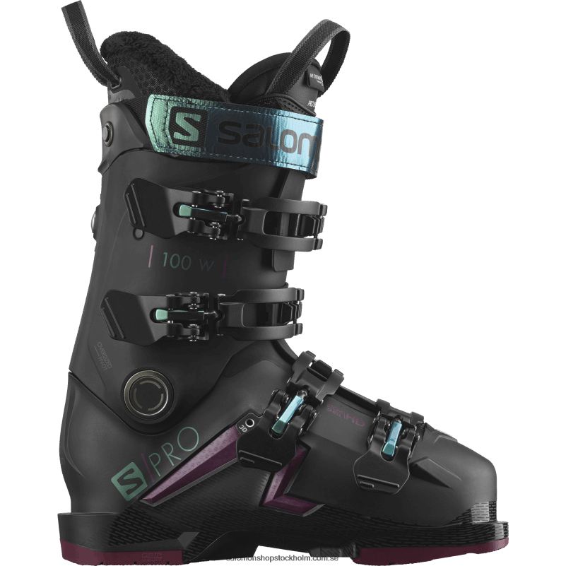 Salomon svart/burgandy/skiftgrön pistskor dam - s/pro mv 100 T82RP1030