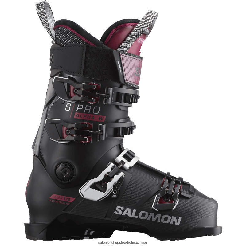 Salomon svart/cordovan/silver pistkängor dam - s/pro alpha 110 el T82RP1027