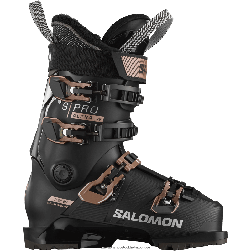 Salomon svart/rosa guld metallic/silver pistkängor för dam - s/pro alpha 90 T82RP1029