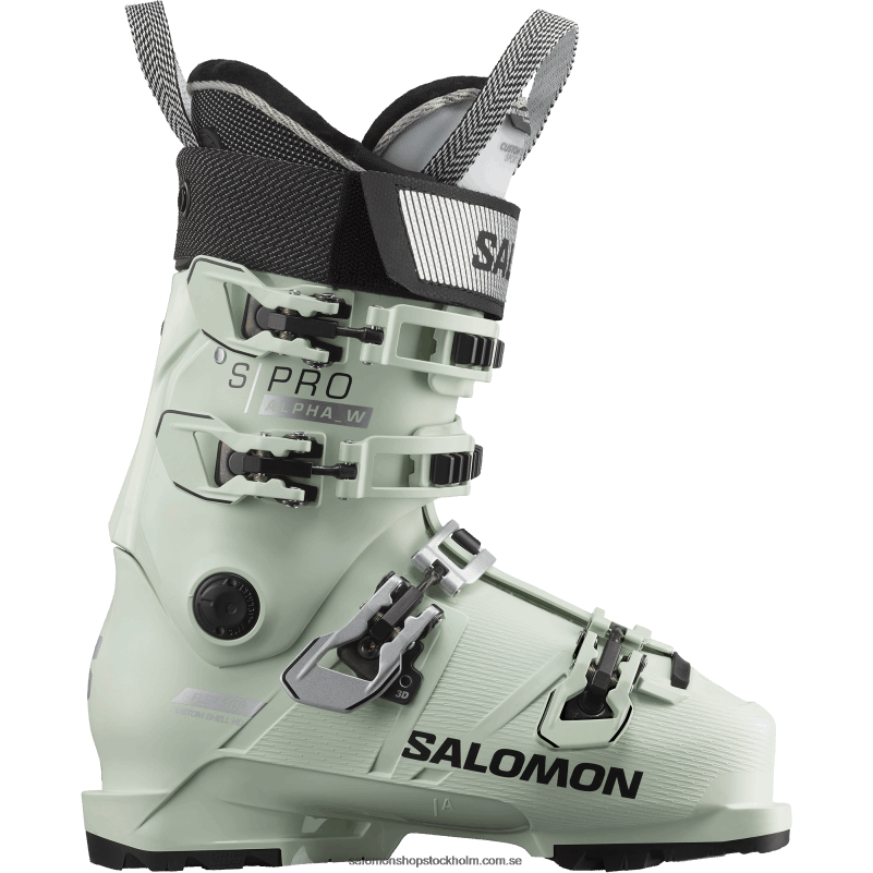 Salomon vit mossa/silver/svart pistkängor för dam - s/pro alpha 100 T82RP1028
