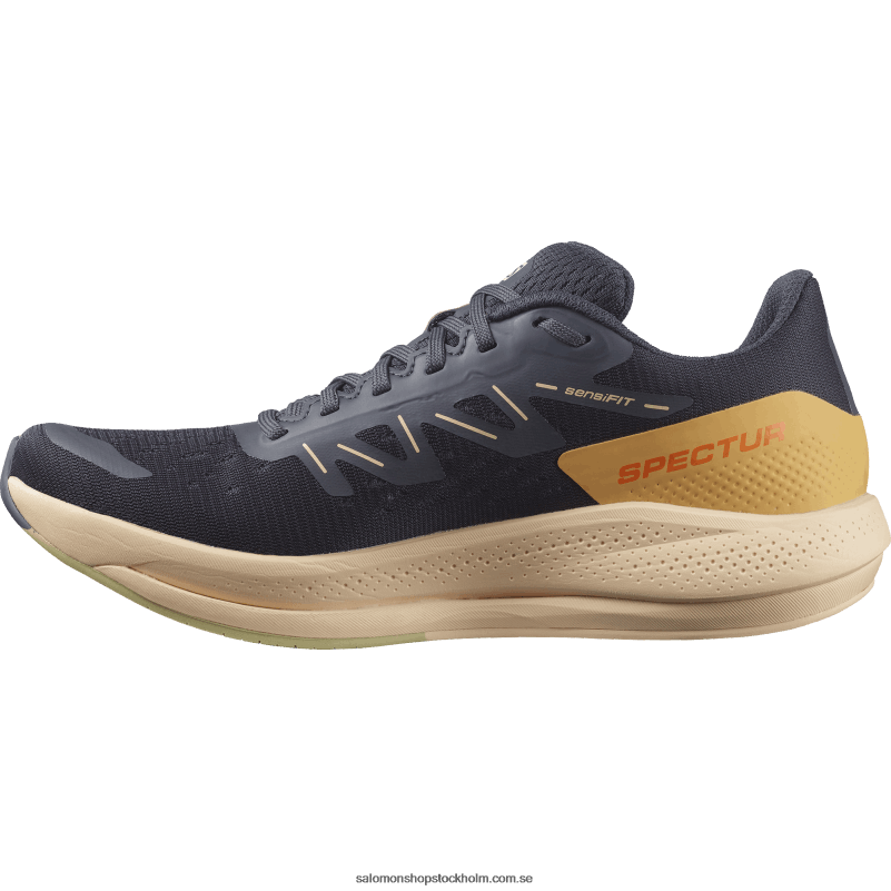 Salomon ebenholts/mandelkräm/purjolök grön löparskor för kvinnor - spectur T82RP749