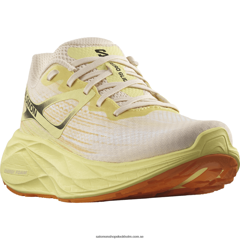 Salomon öm persika/gul iris/vit löparskor för dam - aero glide T82RP1150