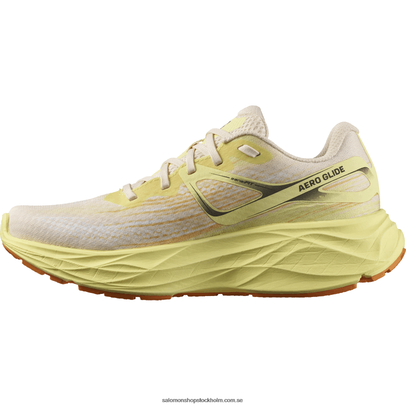 Salomon öm persika/gul iris/vit löparskor för dam - aero glide T82RP1150