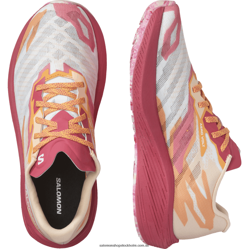 Salomon öm persika/virtuell rosa/vit löparskor dam - aero volt T82RP753