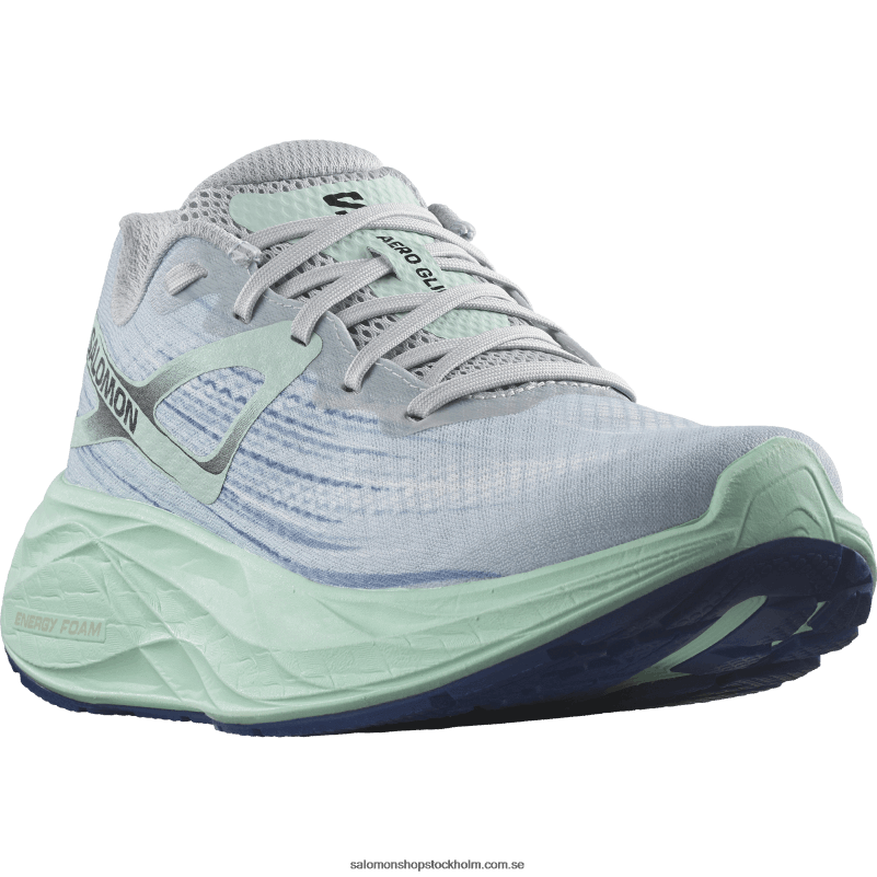 Salomon pärlblå/yucca/klematisblå löparskor för dam - aero glide T82RP1151