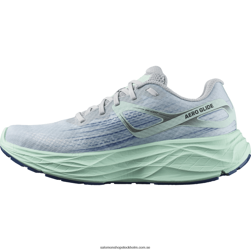 Salomon pärlblå/yucca/klematisblå löparskor för dam - aero glide T82RP1151