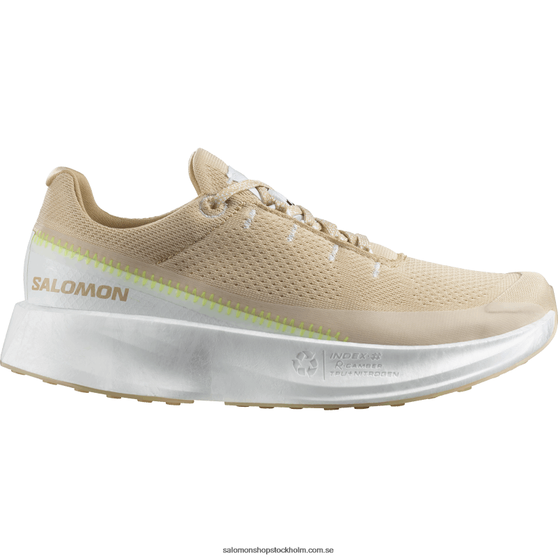 Salomon vit/hasselnöt/säkerhetsgul löparskor för kvinnor - index 02 T82RP745