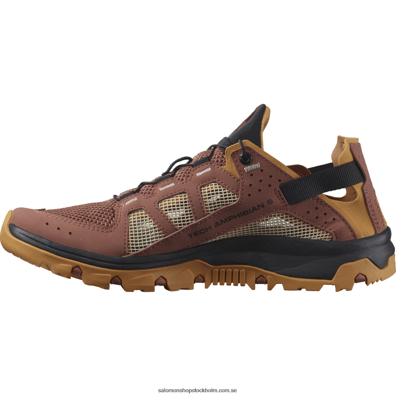 Salomon cederträ/bockskinn/rosa moln vattenskor för kvinnor - techamphibian 5 T82RP789