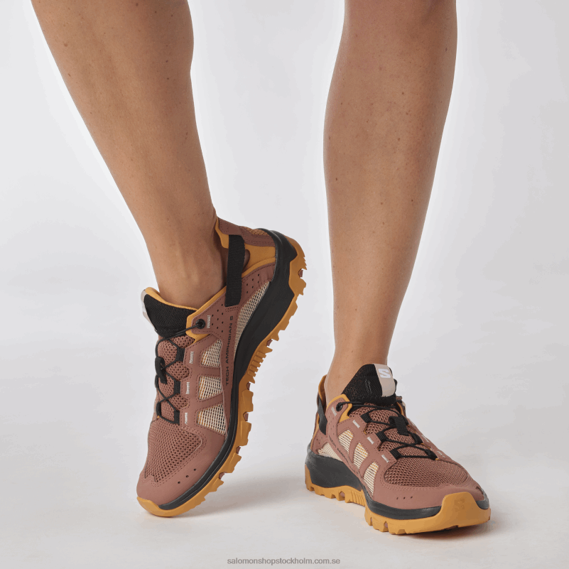 Salomon cederträ/bockskinn/rosa moln vattenskor för kvinnor - techamphibian 5 T82RP789