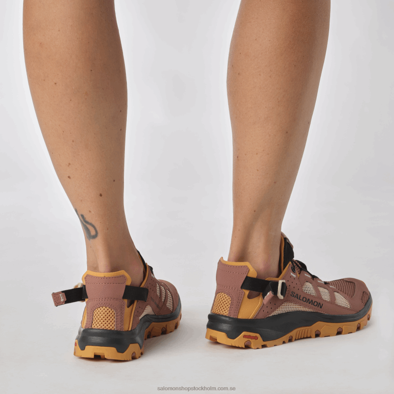 Salomon cederträ/bockskinn/rosa moln vattenskor för kvinnor - techamphibian 5 T82RP789