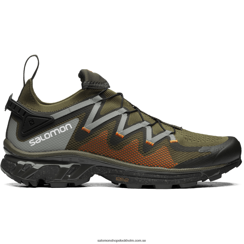 Salomon olivnatt/torv/vibrerande apelsin sportskor för kvinnor - xt-rush T82RP776