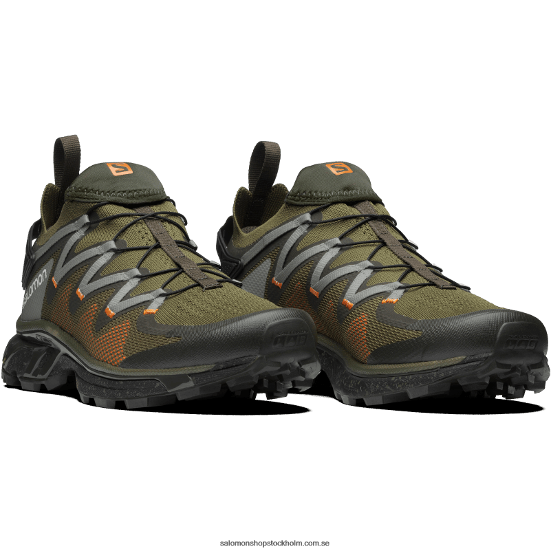 Salomon olivnatt/torv/vibrerande apelsin sportskor för kvinnor - xt-rush T82RP776
