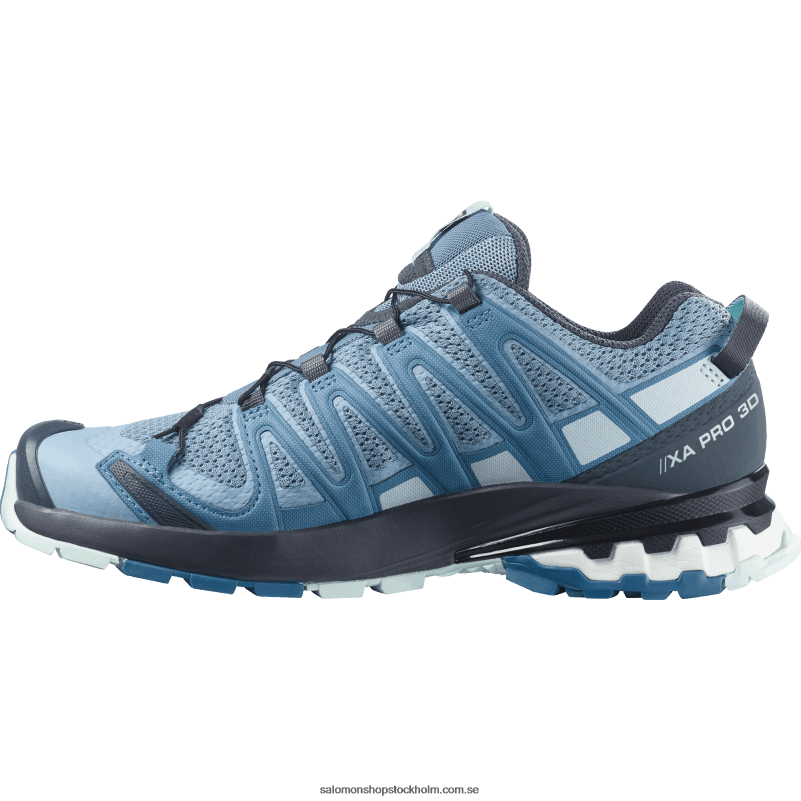 Salomon ashleyblå/ebenholts/opalblå traillöparskor för kvinnor - xa pro 3d v8 T82RP1535